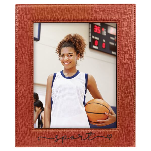 8" x 10" Basketball Laserable Leatherette Photo Frame Thumbnail
