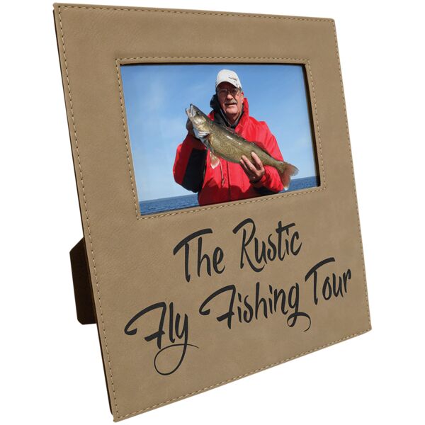 4" x 6" Leatherette Photo Frame with 4 1/4" x 7 7/8" Engraving Area Thumbnail