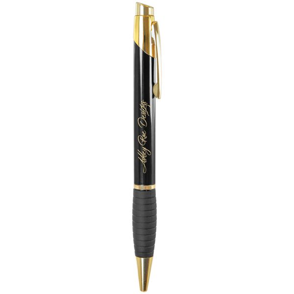 Gloss Brass Ballpoint Pen with Gripper Thumbnail