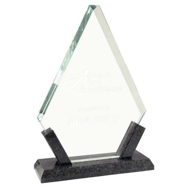 8 1/4" Diamond Glass with Marble Base Thumbnail