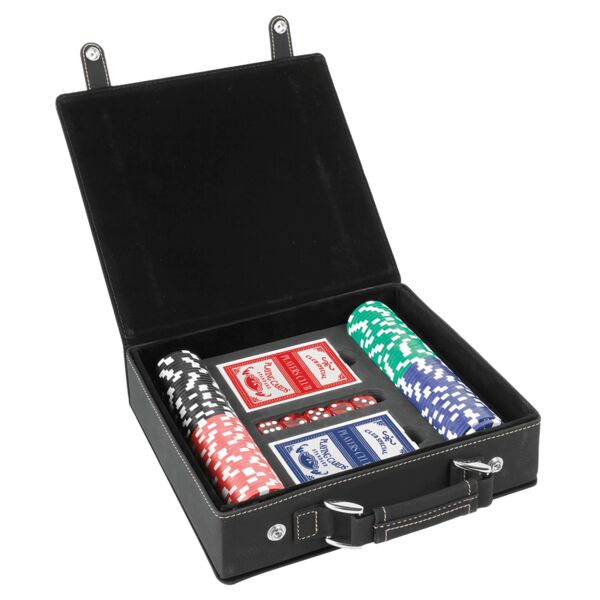 Laserable Leatherette 100 Chip Poker Set Thumbnail