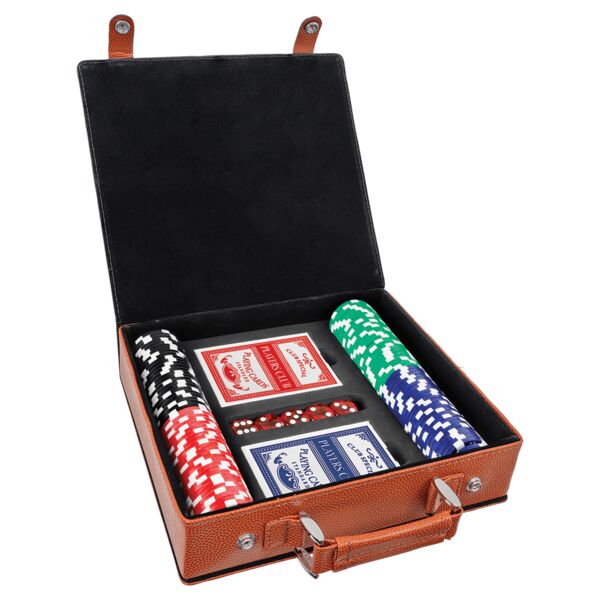 Basketball Laserable Leatherette 100 Chip Poker Set Thumbnail