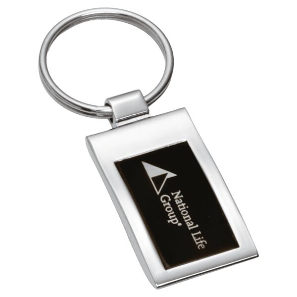 1" x 3 1/4" Plated Key Ring with Aluminum Insert Thumbnail