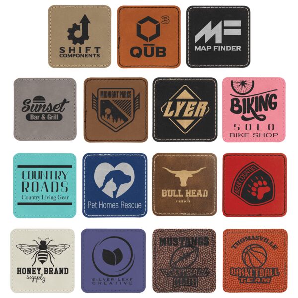 2 1/2" x 2 1/2" Square Laserable Leatherette Patch with Kota Pro Adhesive Thumbnail