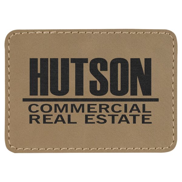 3 1/2" x 2 1/2" Rectangle Laserable Leatherette Patch with Adhesive Thumbnail