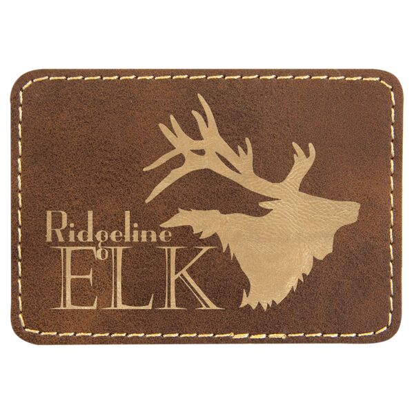 3 1/2" x 2 1/2" Rectangle Rustic/ Laserable Leatherette Patch with Adhesive Thumbnail