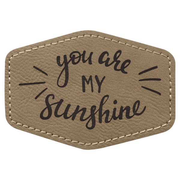 3 1/2" x 2 1/2" Hex Laserable Leatherette Patch with Adhesive Thumbnail