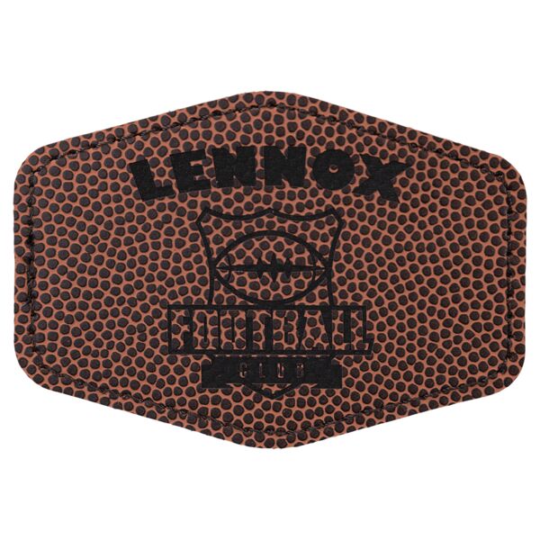 3 1/2" x 2 1/2" Hex Football Laserable Leatherette Patch with Adhesive Thumbnail