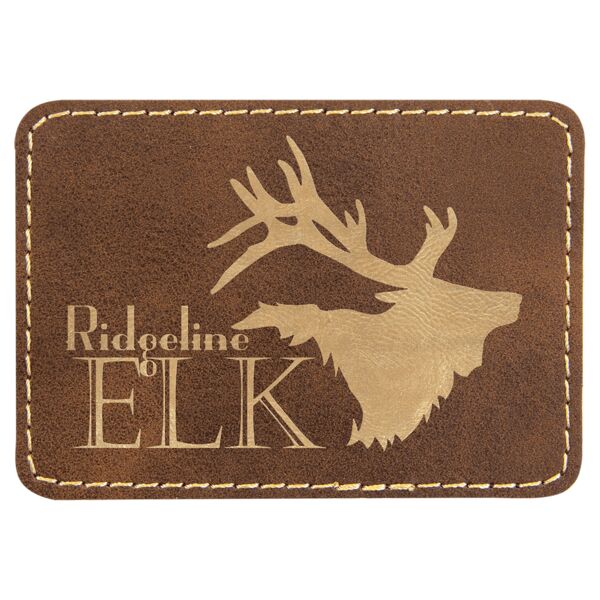 3 1/2" x 2 1/2" Rustic/ Laserable Leatherette Rectangle Patch with Kota Pro Adhesive Thumbnail