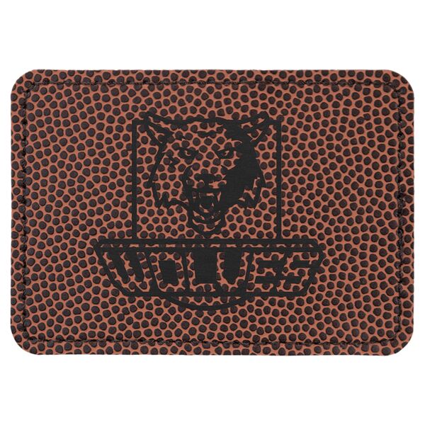 3 1/2" x 2 1/2" Football Laserable Leatherette Rectangle Patch with Kota Pro Adhesive Thumbnail