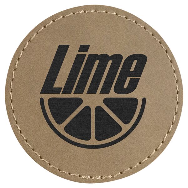 2 1/2" Round Laserable Leatherette Patch with Adhesive Thumbnail
