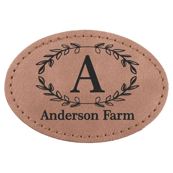 3" x 2" Blush Premier Laserable Leatherette Oval Patch with Kota Pro Adhesive - Creekside Collection Thumbnail