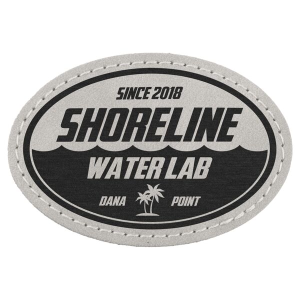 3" x 2" Light Premier Laserable Leatherette Oval Patch with Kota Pro Adhesive - Creekside Collection Thumbnail