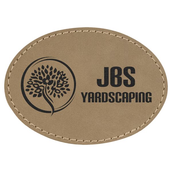 3 1/2" x 2 1/2" Laserable Leatherette Oval Patch with Kota Pro Adhesive Thumbnail