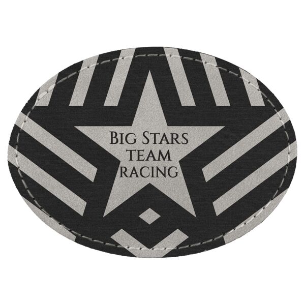 Oval Patch with Kota Pro Adhesive - Laserable Leatherette, Creekside Collection 3 1/2" x 2 1/2", Light Thumbnail