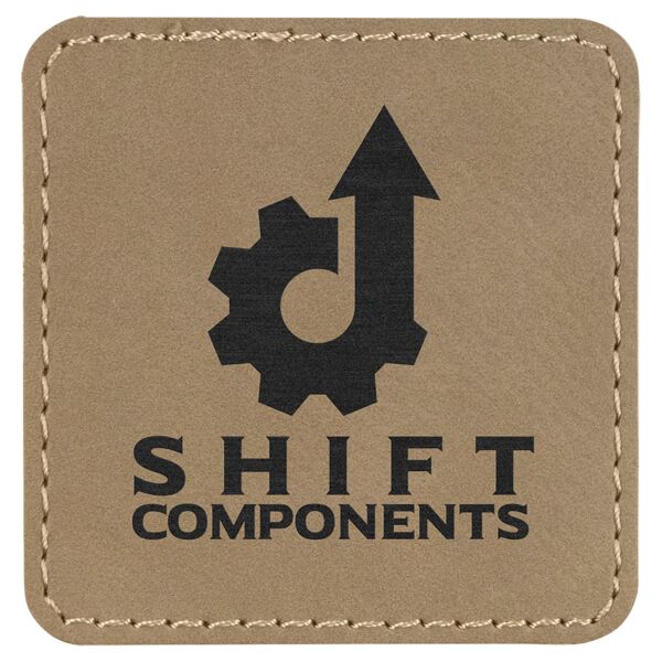 2 1/2" x 2 1/2" Square Laserable Leatherette Patch with Adhesive Thumbnail