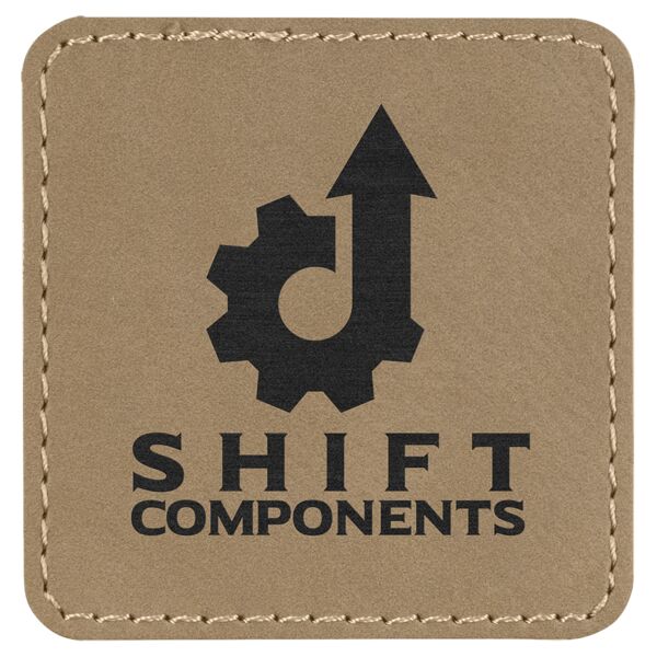 2 1/2" x 2 1/2" Laserable Leatherette Square Patch with Kota Pro Adhesive Thumbnail