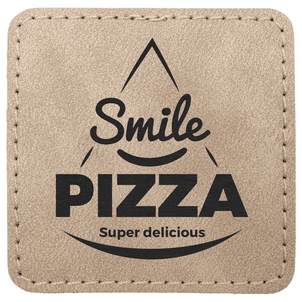 2 1/2" x 2 1/2" Light Tan Premier Laserable Leatherette Square Patch with Kota Pro Adhesive - Creekside Collection Thumbnail