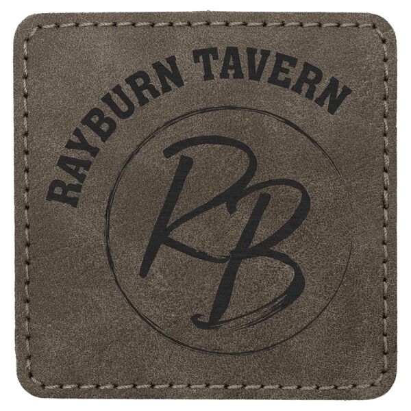 3" x 3" Dark Premier Laserable Leatherette Square Patch with Kota Pro Adhesive - Creekside Collection Thumbnail