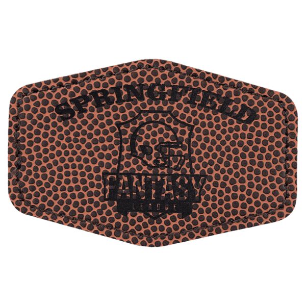 3" x 2" Football Laserable Leatherette Hex Patch with Kota Pro Adhesive Thumbnail