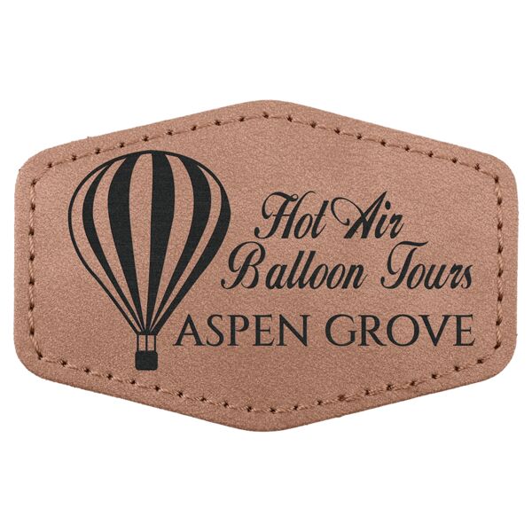 3" x 2" Blush Premier Laserable Leatherette Hex Patch with Kota Pro Adhesive - Creekside Collection Thumbnail