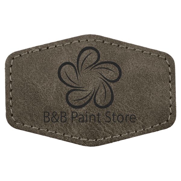 3" x 2" Dark Premier Laserable Leatherette Hex Patch with Kota Pro Adhesive - Creekside Collection Thumbnail