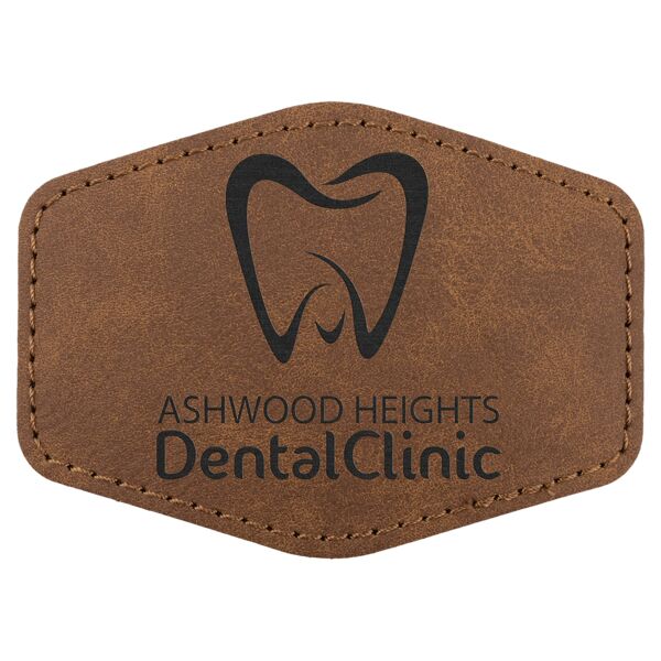 Hex Patch with Kota Pro Adhesive - Laserable Leatherette, Creekside Collecttion 3 1/2" x 2 1/2" Thumbnail