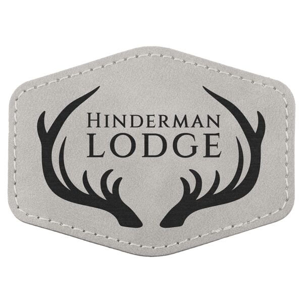 Hex Patch with Kota Pro Adhesive - Laserable Leatherette, Creekside Collection 3 1/2" x 2 1/2", Light Thumbnail