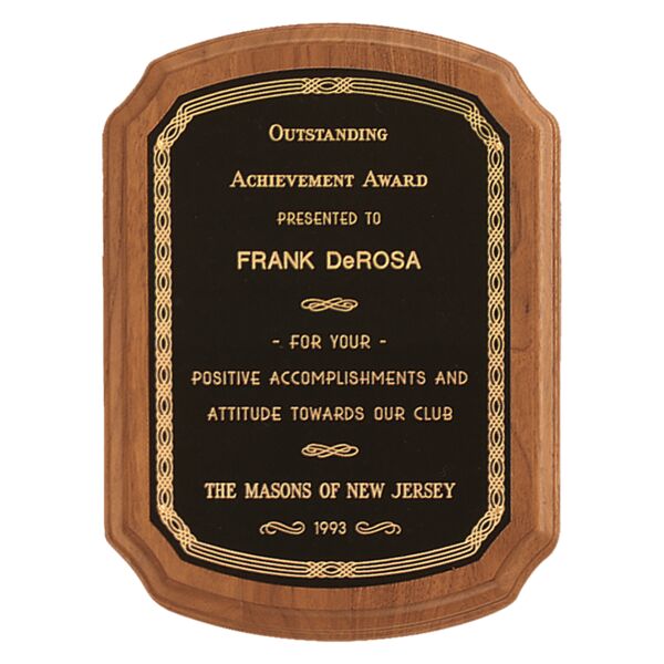 5" x 7" Coventry Series American Plaque with Border Laserable Brass Plate Thumbnail