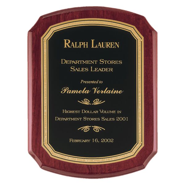 11" x 15" Airflyte Piano Finish Plaque with Florentine Border LaserFX plate Thumbnail