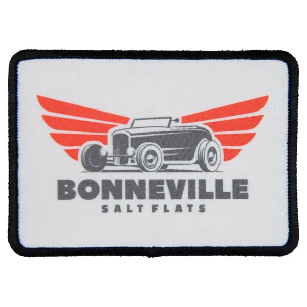 3 1/2" x 2 1/2" Rectangle Sublimatable Patch with Adhesive & Border Thumbnail