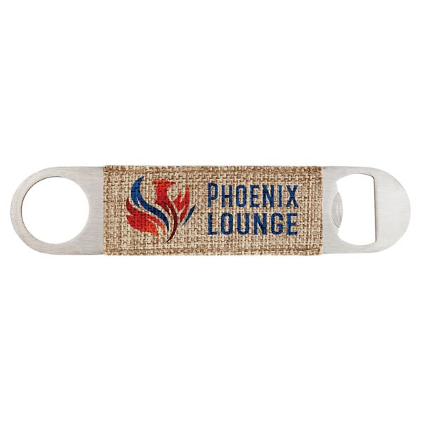 1 1/2" x 7" Sublimatable Burlap Bottle Opener Thumbnail