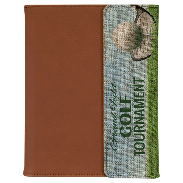 7" x 9" Sublimatable Burlap Portfolio with Notepad Thumbnail