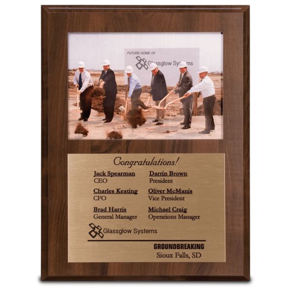 8" x 10" Finish Slide-In Frame Plaque with 6" x 4" Window Thumbnail