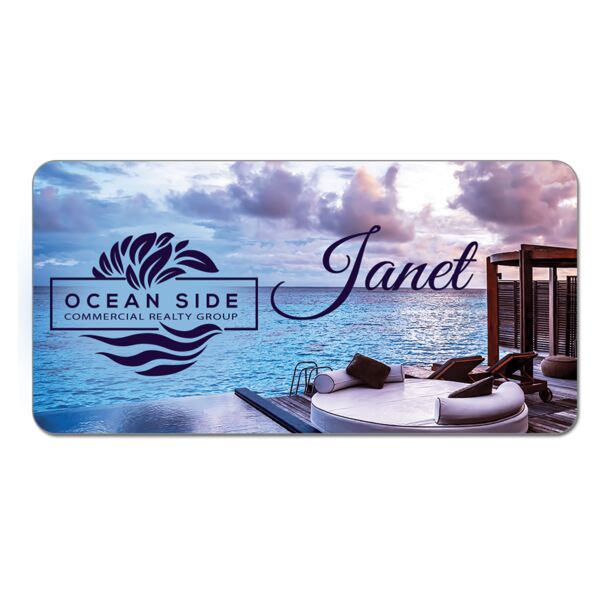 3" x 1.5" Gloss Unisub Aluminum Name Badge with Radius Corners Thumbnail