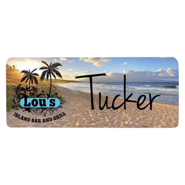 3" x 1 1/4" Sublimatable UVSub Aluminum Name Badge with Radius Corners Thumbnail