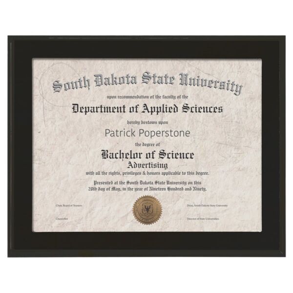 13" x 10 1/2" Value Finish Slide-In Plaque w/ 11" x 8 1/2" Window Thumbnail