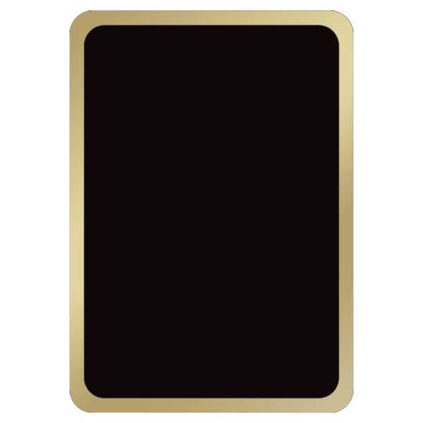 3" x 4.234" Brass Plate with Border and Round Corners Thumbnail