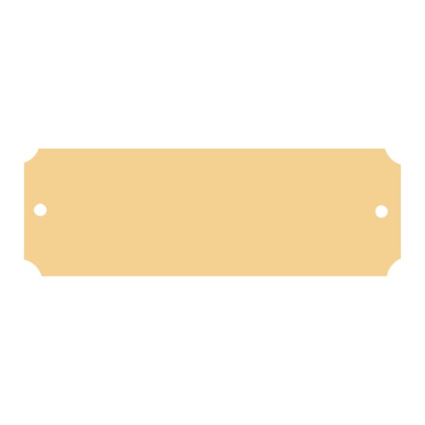 1 1/4" x 2 1/2" Brushed Brass Plate with Notched Corners and Two Holes Thumbnail