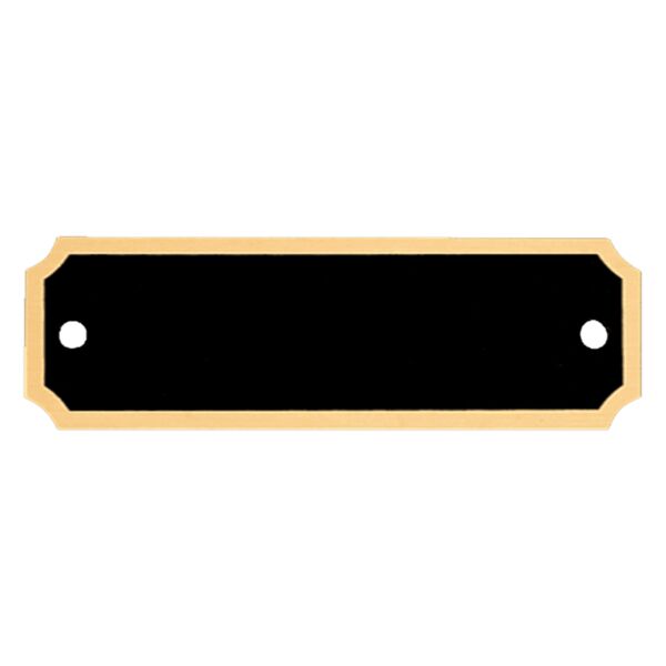 7/8" x 2 3/4" Notched Corner Plate with Border and Two Holes Thumbnail