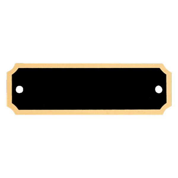 1" x 3 1/4" Notched Corner Plate with Border and Two Holes Thumbnail