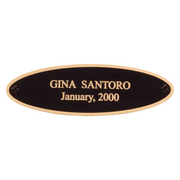 1" x 3 1/4" Laserable Brass Eliptical Plate with Border Thumbnail