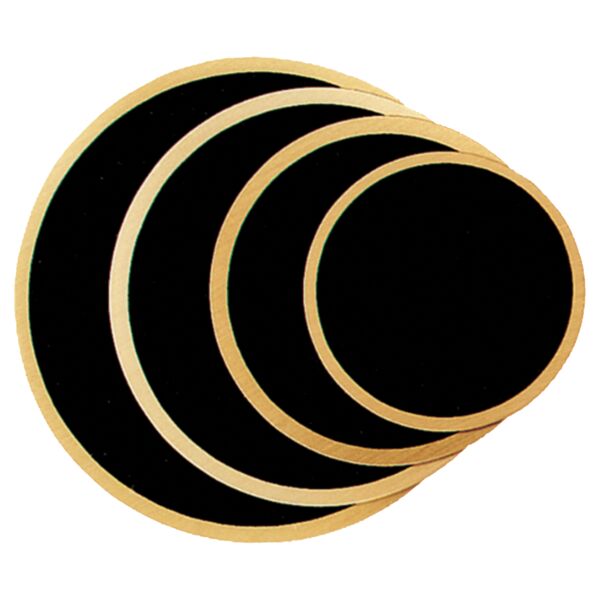 4 1/4" Round Laserable Brass Plate with Border Thumbnail
