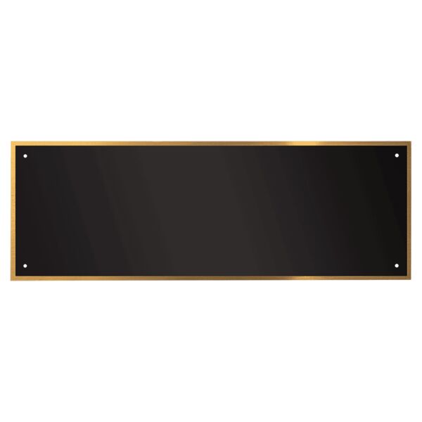3 1/4" x 8" Laserable Brass Plate with Thin Border and 4 Holes Thumbnail