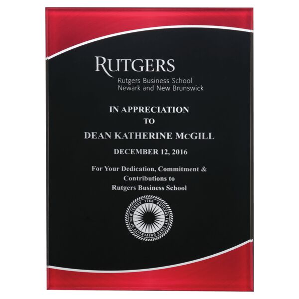 5 1/4" x 7 1/4" Acrylic Plaque Plate with Border and Center Thumbnail